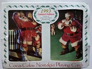 1993 Coca Cola Santa Nostalgia Playing Cards Tin 2 Decks Limited Edition SEALED - Imagen 1 de 8