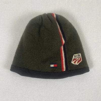 Gorro listrado verde lã cordeiro equipe de esqui dos EUA Tommy Hilfiger - Imagem 1 de 4