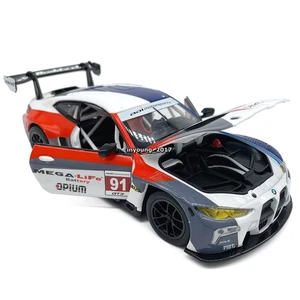 1/24 BMW M4 GT3 Model Toy Car Diecast Toy Vehicle Turning Wheels Door Open White - Picture 1 of 11