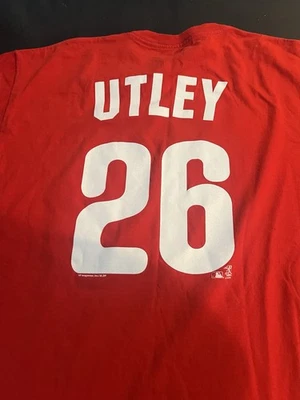 Chase Utley Philadelphia Phillies Majestic Tee T-Shirt Size Adult XL - Image 1 of 4