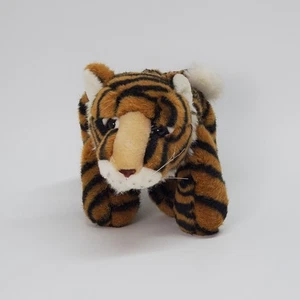 BJ Toys Plush Bengal Tiger Black Stripes Laying Down 10"L Realistic Stuffed Toy - Picture 1 of 9