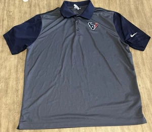 NFL Nike Houston Texans Polo Shirt Men's XL Dri-Fit On Field Golf Gray - Picture 1 of 12
