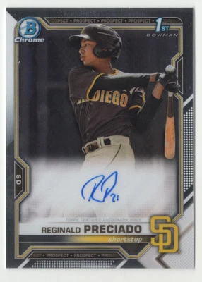 2021 Bowman Chrome Prospects Reginald Preciado Auto San Diego Padres #CPA-RPR - Image 1 of 2