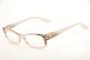 Rare Authentic Dior CD3192 L44 52mm Ivory Brown Striped Frames Glasses Italy - Picture 1 of 7
