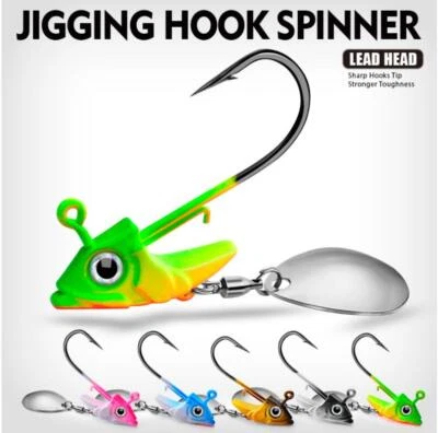 5PCS Jigs Head Fishing Lures Metal Spinner Hooks Wobblers Artificial Spoon Bait - Image 1 of 4