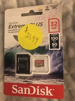 SanDisk Extreme Plus 32 GB microSDHC UHS-1 with Adapter - Image 1 of 2