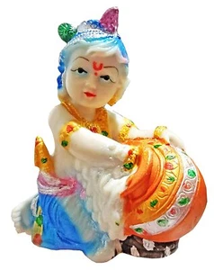 Wohndeko Lord Krishna Makhan Chor Kanha Idol - Bild 1 von 2