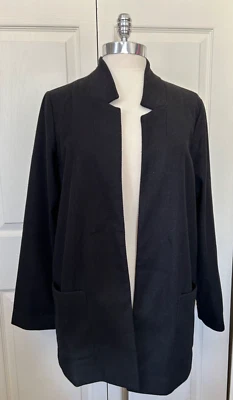 Cárdigan Blazer Chaqueta Bolsillos Simply Vera Vera Wang Negro Suave Frente Abierto Nuevo con Etiquetas Foto 1 de 4
