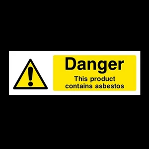 Contains Asbestos 300x100mm Plastic Sign OR Sticker (CSS17A) - Picture 1 of 1