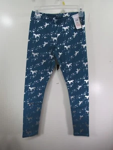 New Wonder Nation Girls Legging Size XL 14 16 Teal Silver Unicorn Stars - Picture 1 of 4