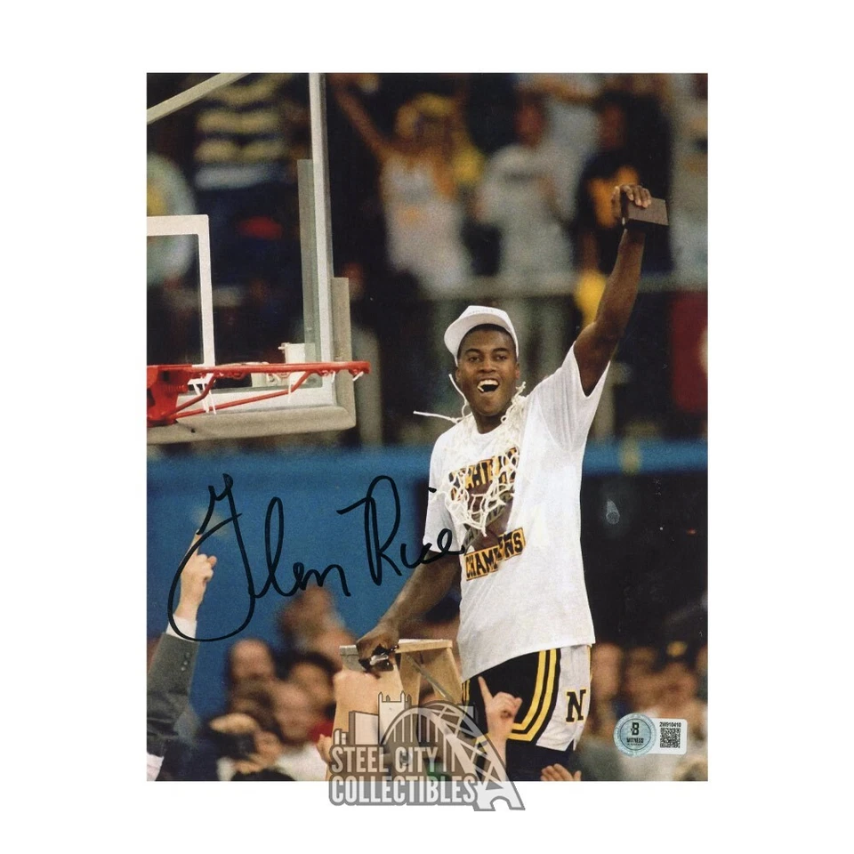 Foto autografiada de baloncesto de Glen Rice Michigan 8x10 - BAS Foto 1 de 1