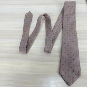 VINTAGE Cacharel Paris Neck Tie Mens Brown Foulard Silk Woven Hand Printed ITALY - Picture 1 of 8