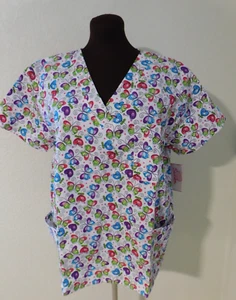 I Love Scrubs Butterfly Spring Summer Top Size XL New NWT - Picture 1 of 7
