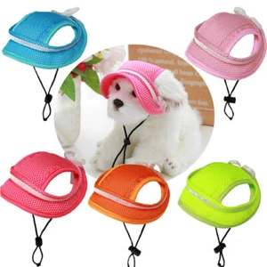 Pet Headwear Dog Sunhat Pet Princess Hat Baseball Cap Mesh Adjustable Shade - Picture 1 of 18