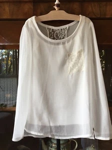 Girls Size 7-8 Off White Blouse By BCX - Picture 1 of 12