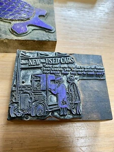 2- Vintage Wood Print Blocks - Picture 1 of 4