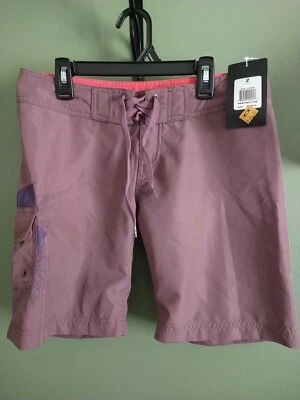 Pantalones Cortos de Natación Oakley Para Mujer Niña Púrpura/Azul/Rosa Tabla Surf Talla 2 NUEVO Foto 1 de 4