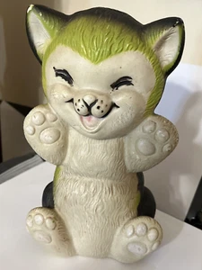 Vintage Play Pal Plastics Cat Coin Bank - Picture 1 of 13