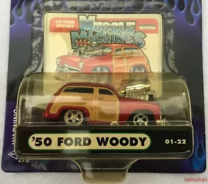 Ford Woody 2000 fundido a presión máquinas musculares 1:64 01-22 '50 panel de madera roja - Imagen 1 de 2