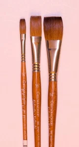 NEW! RARE! Grumbacher 3 pc Kolinsky Sable Artist Brush Set 1/4",1/2".3/4" - Picture 1 of 1