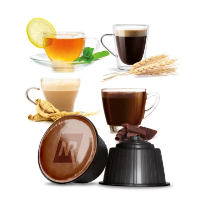 NERORISTRETTO 64 Cialde Capsule Compatibili Nescafé Dolce Gusto Kit 1 Degustazione Bevande