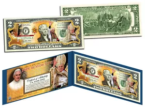 POPE BENEDICT XVI Genuine Legal Tender U.S. $2 Bill with Display & Certificate - Picture 1 of 2