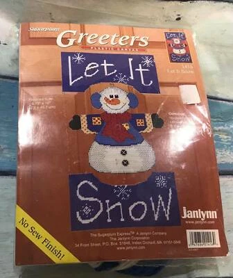 NIP Janlynn 1416 Let is Snow Greeters Plastic Canvas No Sew Finish New in Pkg T5 - Image 1 of 2