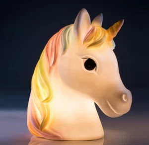 ~❤️~UNICORN Rainbow head Table Lamp 24cms Night Light Plug-In Large Figurine - Picture 1 of 10