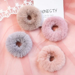5 PC Rabbit Hair Circle Little Girl Accessories Pompom Scrunchie Band Miss - Picture 1 of 12
