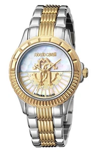 Reloj para mujer Roberto Cavalli RV2L014M0106 esfera con logotipo blanco trapeador de acero dos tonos - Imagen 1 de 2
