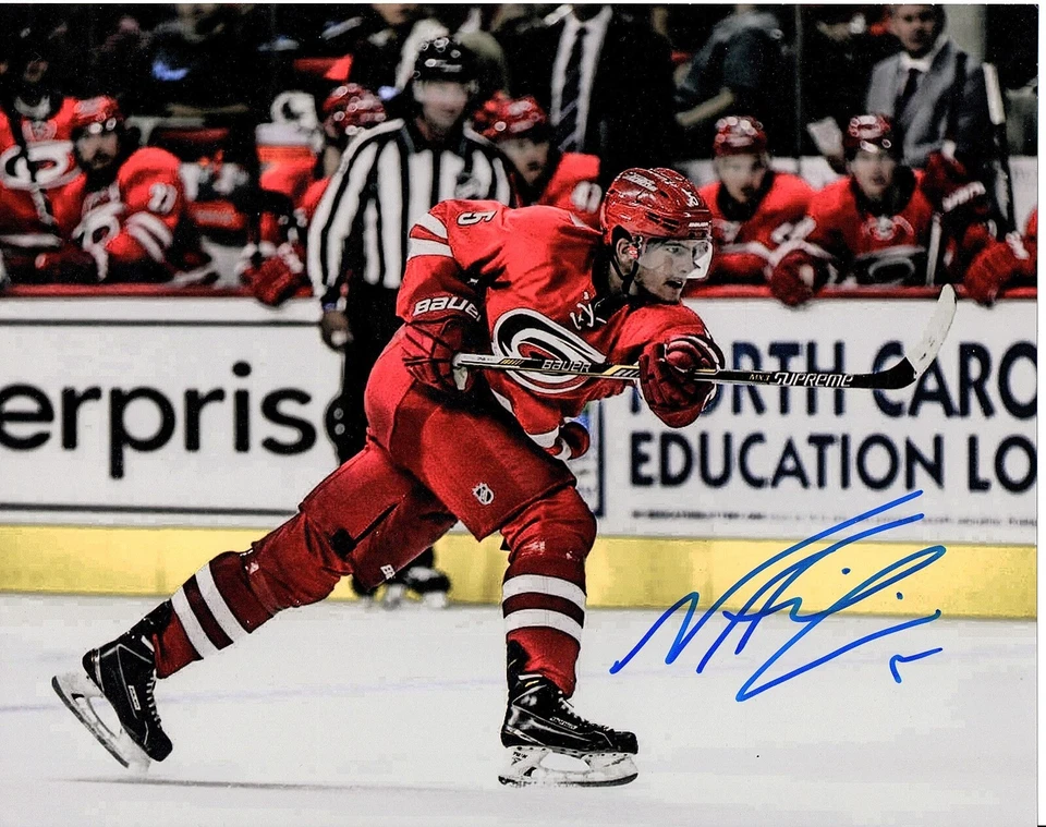NOAH HANIFIN CAROLINA HURRICANES CUSTOM EDIT 8X10 AUTOGRAPHED SIGNED PHOTO COA - Image 1 of 1