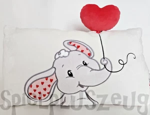 Nici 61490 LOVE Elefant mit Herz Kissen Plüsch rechteckig 43x25cm - Bild 1 von 2