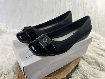 Sapatilhas de balé Anne Klein femininas tamanho 6 AK Sport AK7URSALA2 fivela preta - Imagem 1 de 4