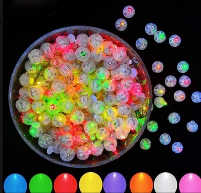 100 piezas Luces LED Multicolor Globo Redondas Mini Pequeño Flash Luz LED para Globo Foto 1 de 4