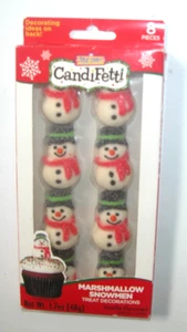 NEU NEU IN VERPACKUNG Weihnachten Schneemann Schneemänner Dekorationen Cupcake Kuchen Set 8 Marshmallow - Bild 1 von 2