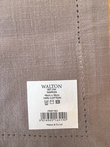 Walton & Co napkins x 4 colour Taupe Brown Linen feel/look NEW - Picture 1 of 5