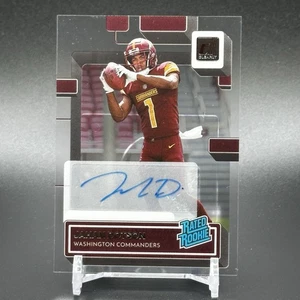 2022 Panini Clearly Donruss Rated Rookie Auto Jahan Dotson RC Commanders Eagles - Bild 1 von 2