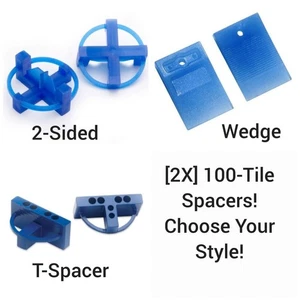 [2X] DUNKELBLAU 100er Pack 3/16" Kunststoff Fliesen Abstandhalter - 2-seitig, Keil oder T-Abstandshalter [G3] - Bild 1 von 18