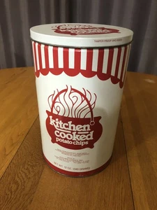 VTG 1988 KITCHEN COOKED POTATO CHIPS TIN LIMITED EDITION FARMINGTON BUSHNELL IL - Picture 1 of 10