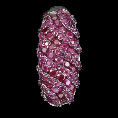 Colgante de plata de ley 925 rubí Myanmar redondo corte diamante piedras preciosas joyería Foto 1 de 4