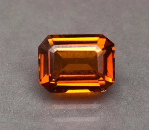 Ceylon Hessonite Garnet Gemstone Emerald Cut 8.50 Ct Certified Loose Gemstone - Picture 1 of 5