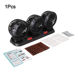 USB Car Fan with Three Heads for 12V 24V For Trucks RVs and Motorhomes - Picture 1 of 12