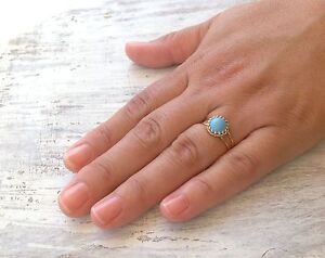 Gold Filled 14k Ring Crystal Swarovski Genuine Turquoise Pearl Sizeable