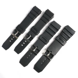 18/20/22/24mm Men Silicone Rubber Black Waterproof Sport Wrist Watch Band Strap - Picture 1 of 10