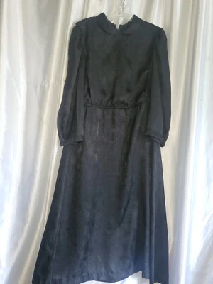 Vestido menonita amish hecho a mano negro M/L b-35 w-34 L47 Foto 1 de 4