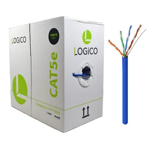 Cat5e Ethernet Network Cable LAN 1000ft UTP CCA Wire 24AWG 350Mhz Blue - Picture 1 of 4
