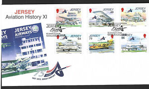 JERSEY 2012 AVIATION HISTORY SET on UNADDRESSED FIRST DAY COVER