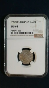 1905D Germany Half Mark NGC MS64 NEAR GEM UNCIRCULATED 1/2M Coin PRICED TO SELL! - Picture 1 of 4