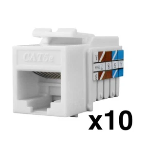 Construct Pro RJ45 Cat5e Keystone Jack Insert (10-Pack, White) - Picture 1 of 6