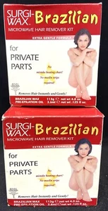 2 surgi-wax brazilian hair remover kit for private parts 4oz ea scuffed box - Picture 1 of 1